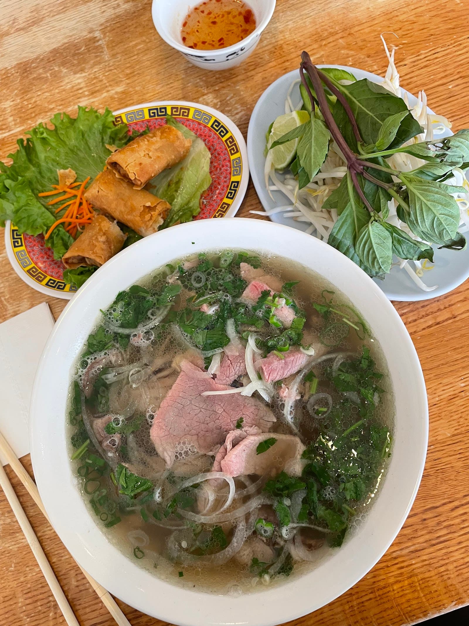 Warm interior atmosphere at Pho 24 Annandale — rich wooden tones and inviting dining room